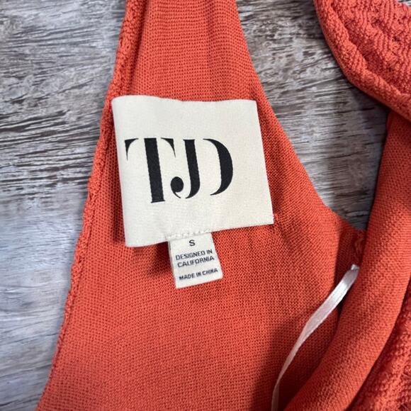 The Jetsetter Diaries Orange Knit Midi Dress Wrap Front Resort Vibe - Picture 6 of 7